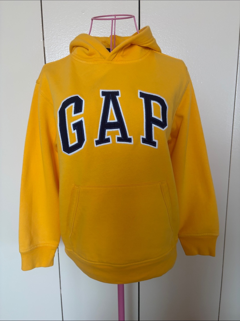 GAP Kids Bright Yellow Hoodie with Navy Logo
